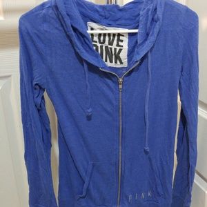 Victoria's Secret Pink Blue Zip Hoodie